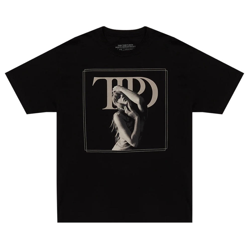 Taylor Swift Black Tee with Cream Photo Graphic